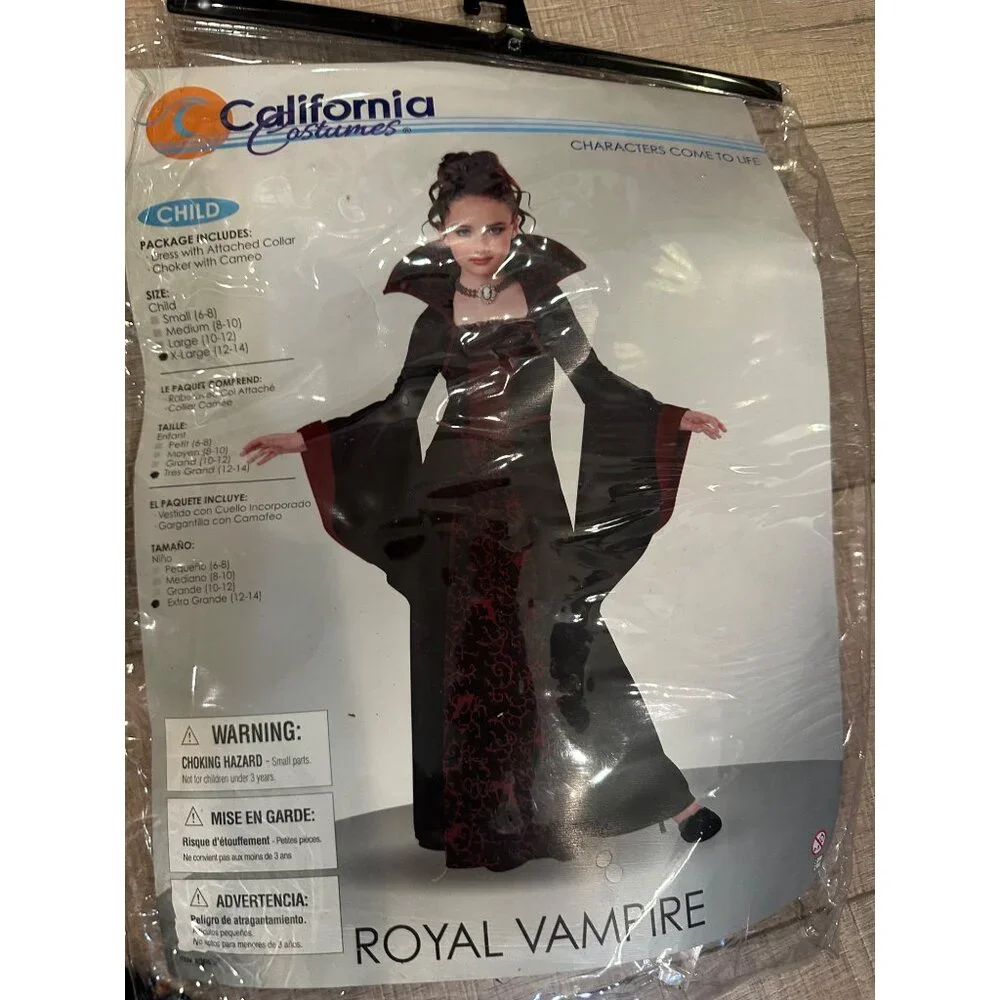 CALIFORNIA COSTUMES GIRLS ROYAL VAMPIRE DRESS XL 12-14 HALLOWEEN